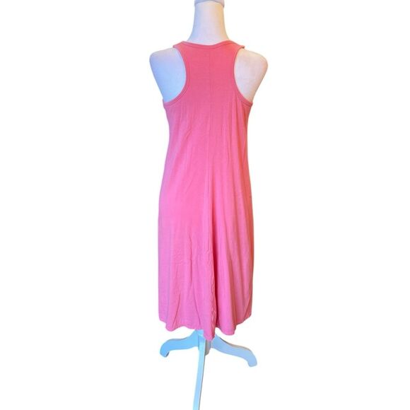 Athleta Racerback Knit Sundress Built in Bra Womens Size Medium In Coral Pink - Picture 2 of 11